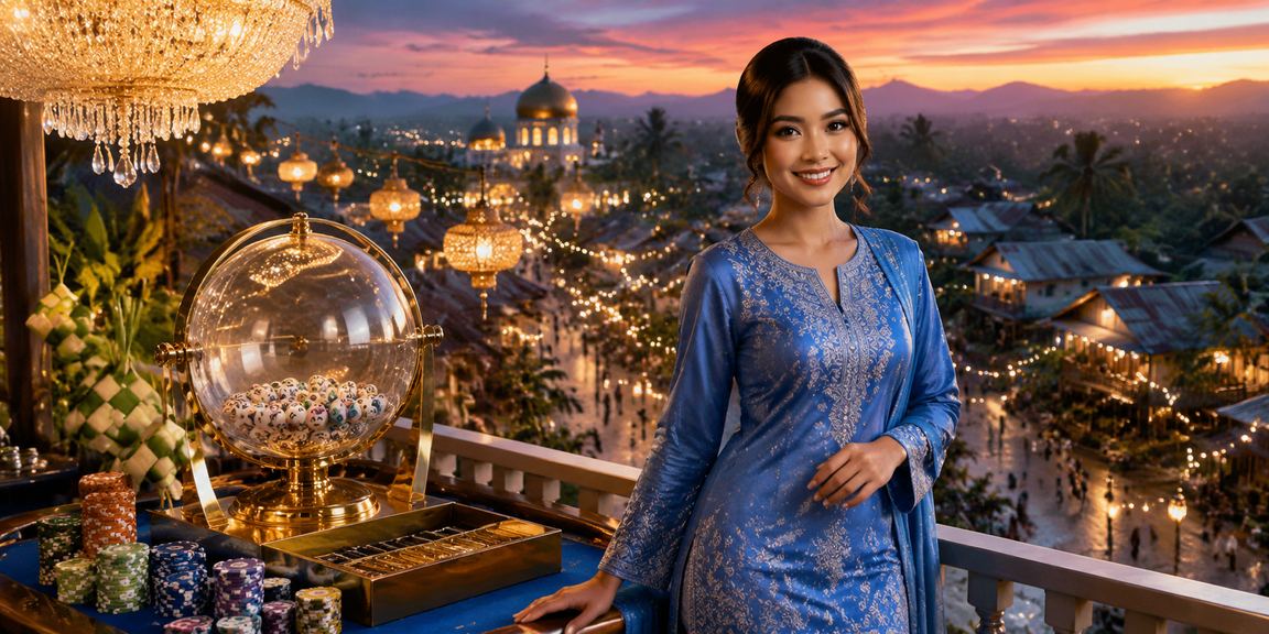 Suasana hiburan dan pertaruhan berpakaian baju kurung tradisional Malaysia